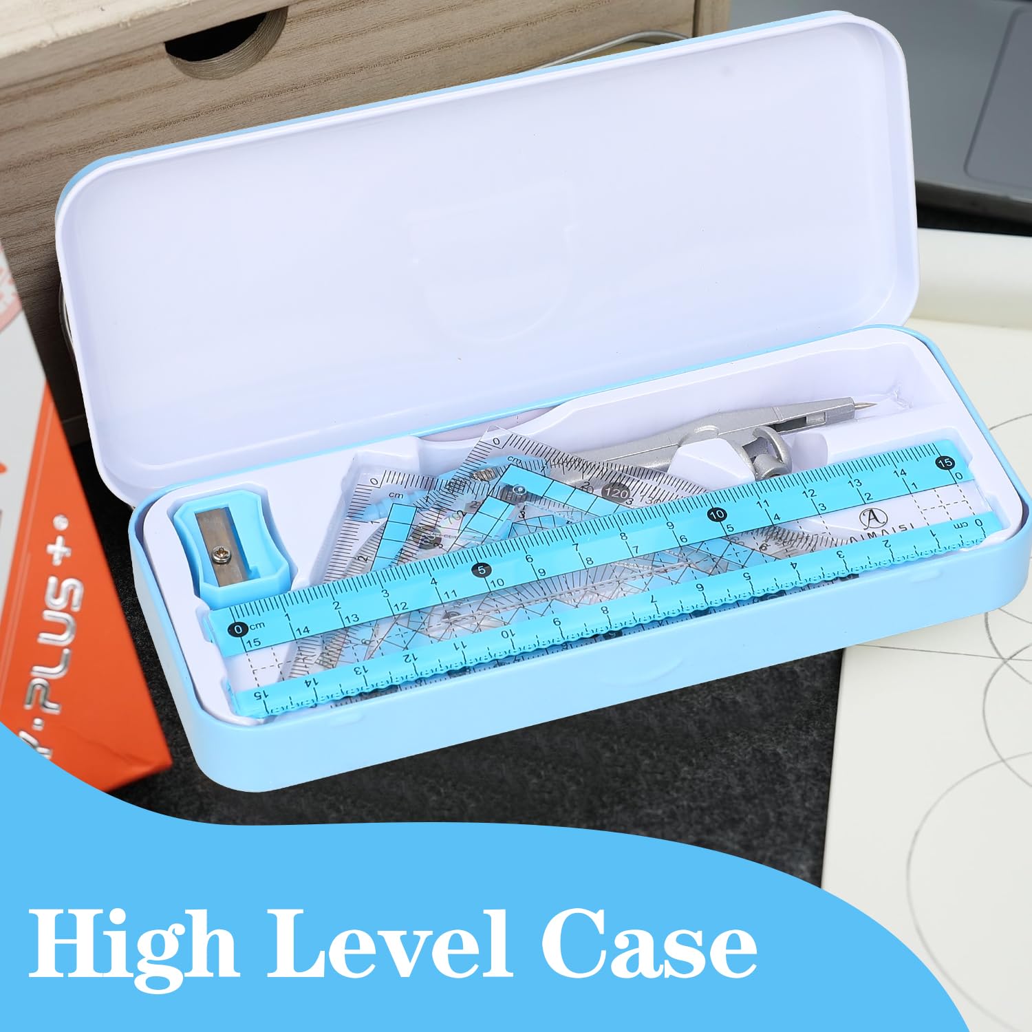 Compass Geometry Tool Geometry Set Drafting Drawing Compass and Protractor Set with Box Math Geometry Compass for Geometry Metal Compass Geometry Kit Drawing Tool for Measuring Drawings Study - Image 4