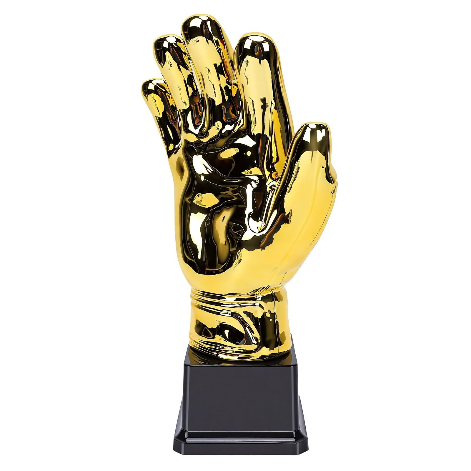 Yctze Trofeo Guanto da Portiere Dorato, Trofeo Calcio, 8 X 26cm, per | Materiale plastico resistente, stabilità della base nera, ideale per tornei, celebrazioni di premi sportivi