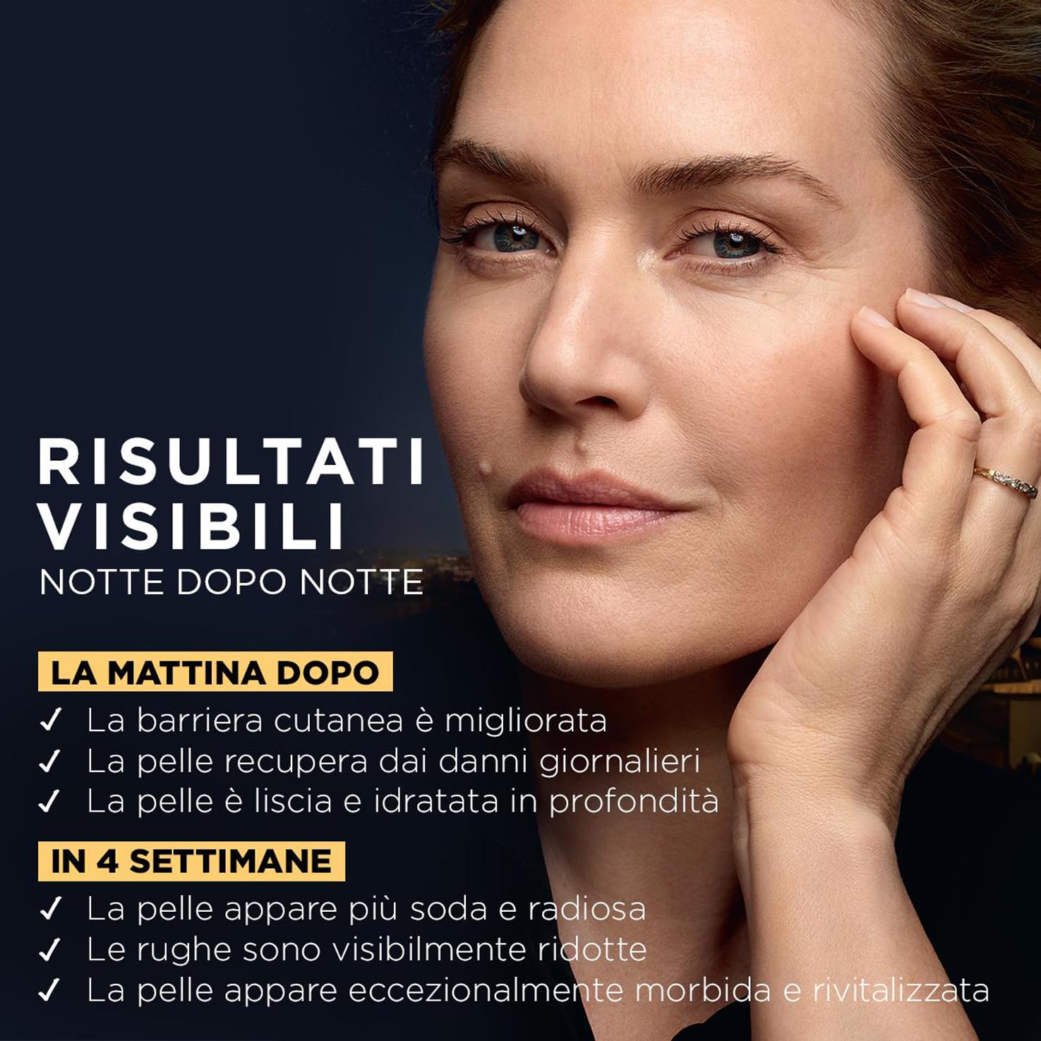 L'Oréal Paris, Crema Viso Midnight, Per Pelli Mature, Azione Anti-Età, Incarnato Levigato e Rughe Ridotte, Con Complesso Antiossidante e Vitamina E, Age Perfect Renaissance Cellulaire, 50 ml