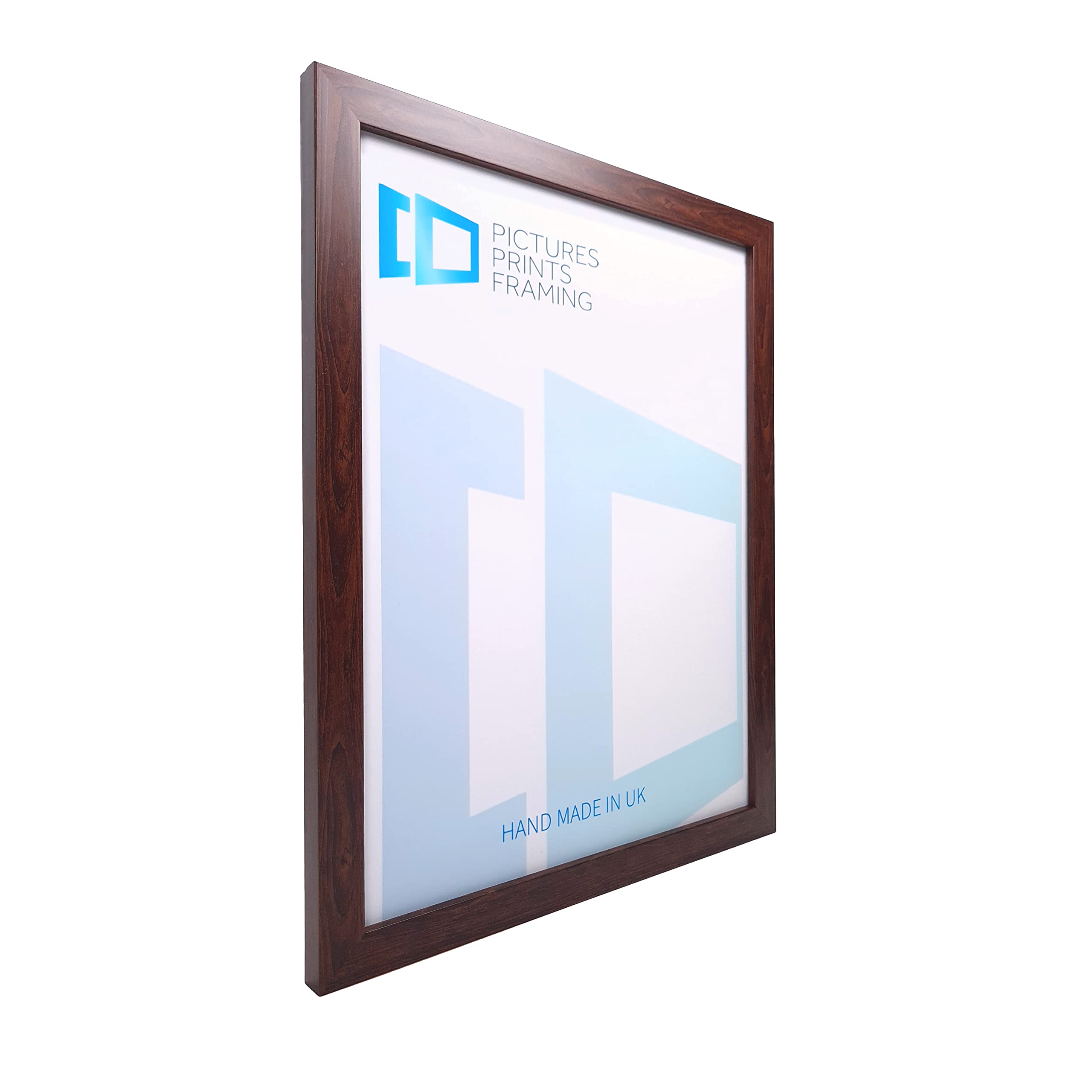 Pictures Prints Framing Walnut Wood Grain Effect Photo Picture Frame Size A3, with Glass - The City Range