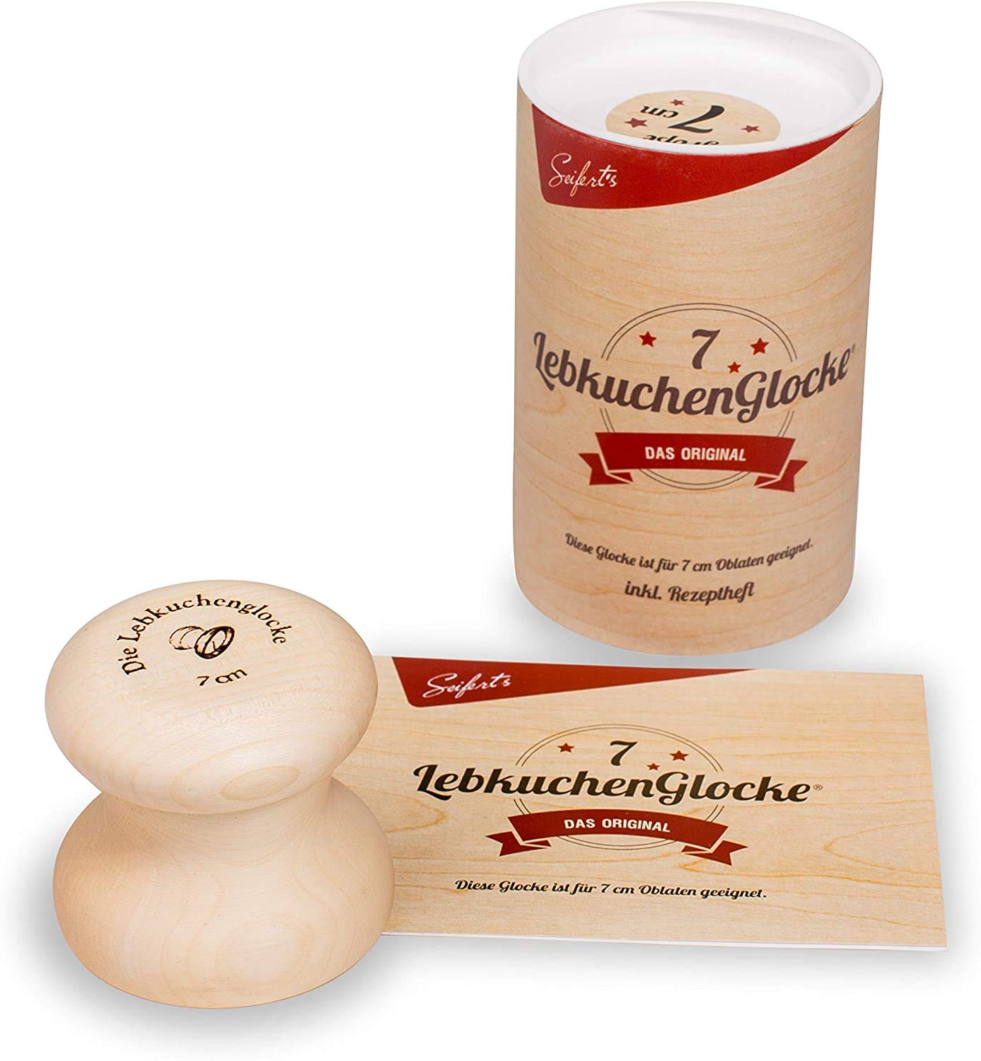 Lebkuchen Backset | Lebkuchenglocke 7 cm mit Spatel & Oblaten | Backzubehör für Plätzchen & Makronen | ideal für Weihnachtsbäckerei & kreative Backideen