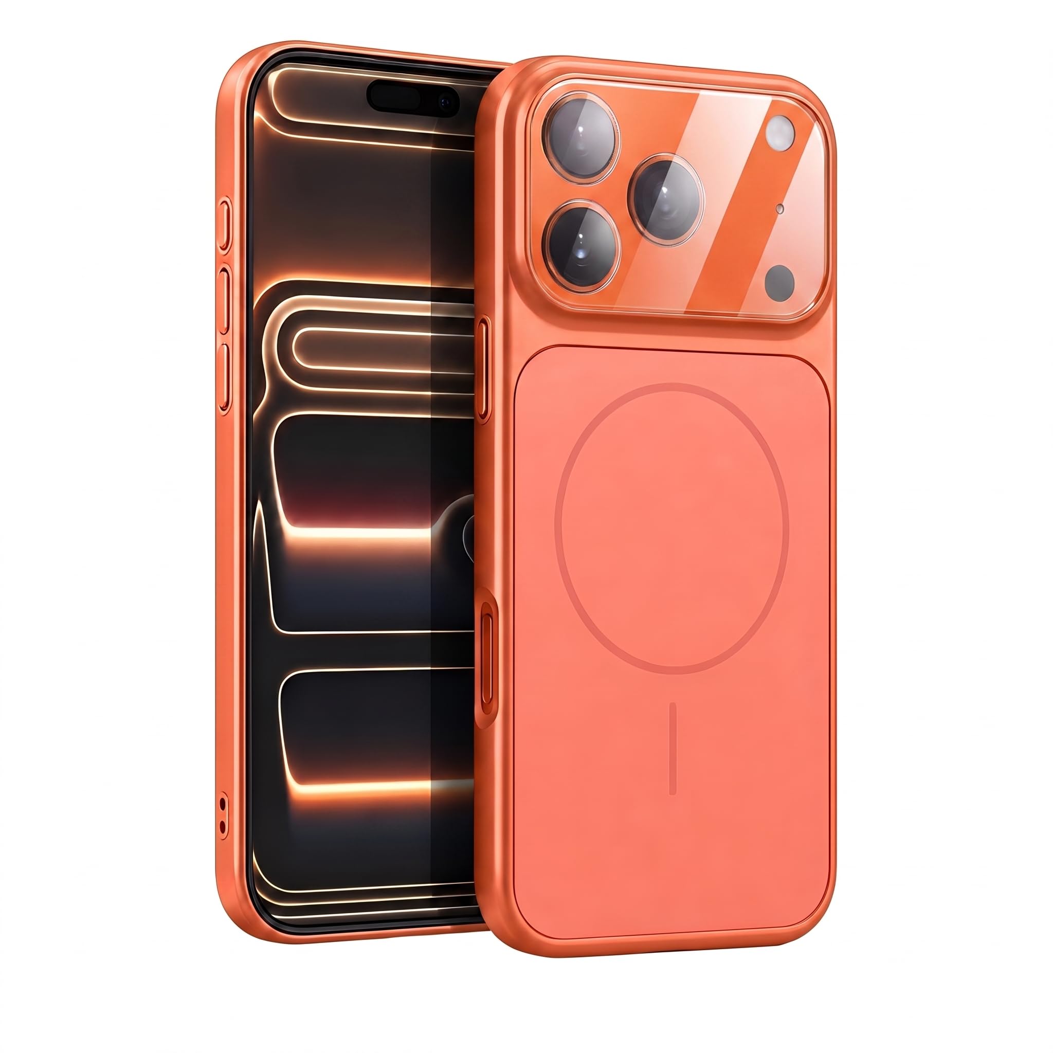 Photo 1 of Doulings Magnetic Matte for iPhone 14 Pro Max,Orange,Lens Protector