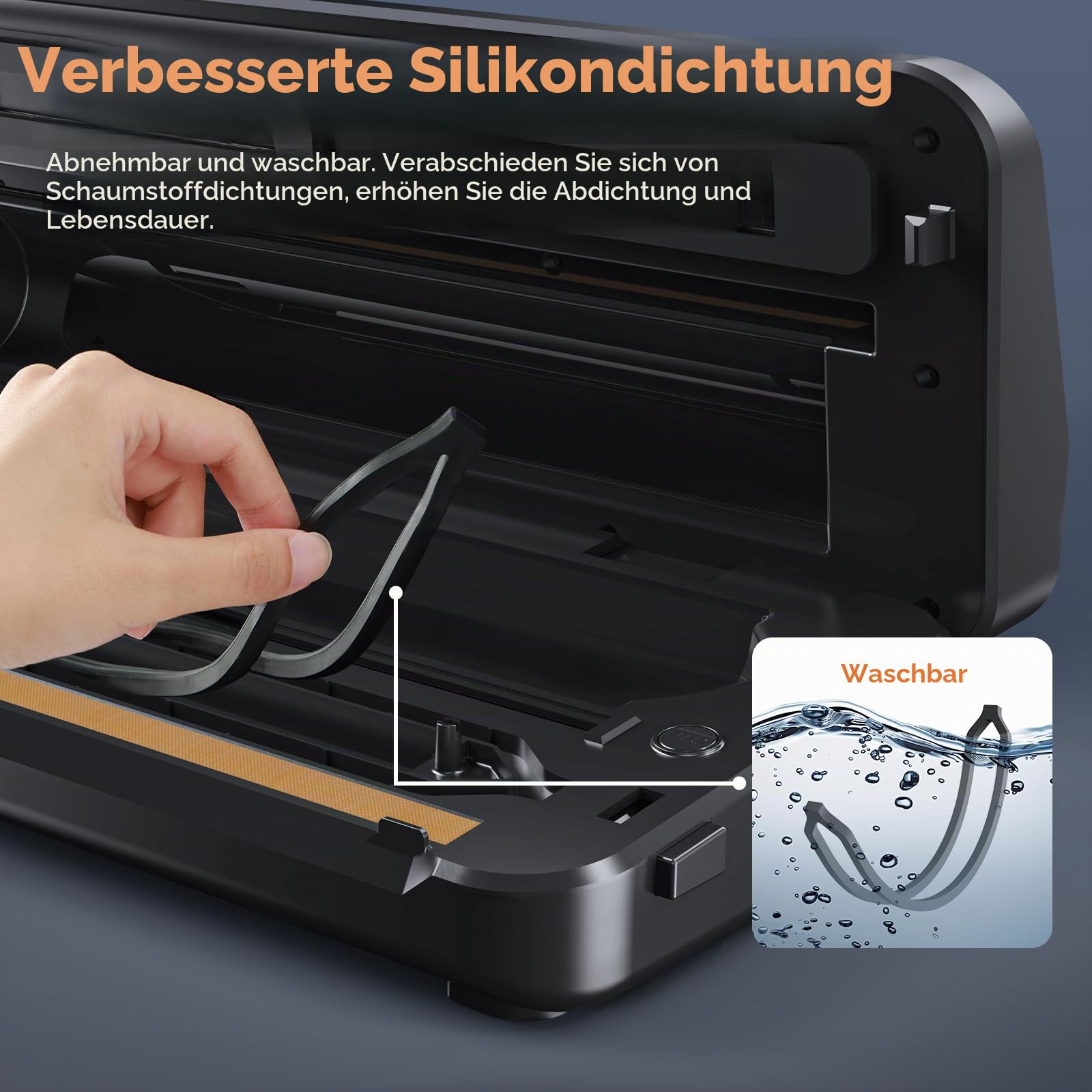 Vakuumiergerät für Lebensmittel, 80 kPa Vakuumierer 8-in-1-Modus (Trocken/Feucht), mit Integriertem Cutter und Aufbewahrung, Digitalem Countdown, Luftansaugschlauch, 2-Rollbeuteln und 11-Vakuumbeuteln
