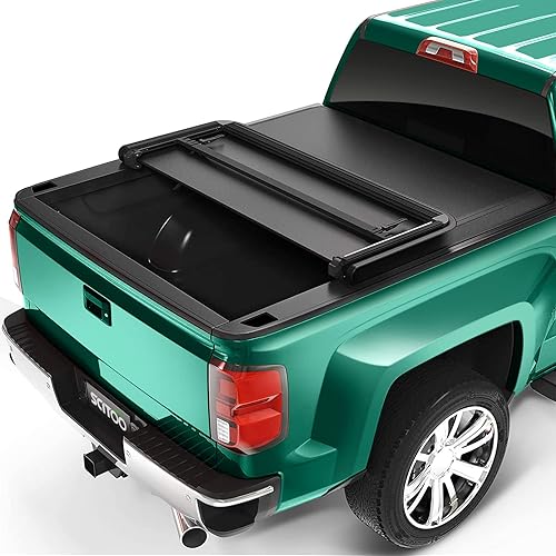 SCITOO Funda suave de tres pliegues para caja de camioneta para Toyota Tundra 2007-2021 Fleetside 5.5 pies de caja de camión de 66 pulgadas