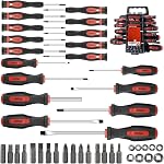 Sinoer Magnetic Screwdriver Set,Includes Slotted, Phillips, Metric Socket & Bits, Precision Screwdriver for Home Repair, Plastic Racking,DIY Craft, Men Tools Gift- 44-Piece