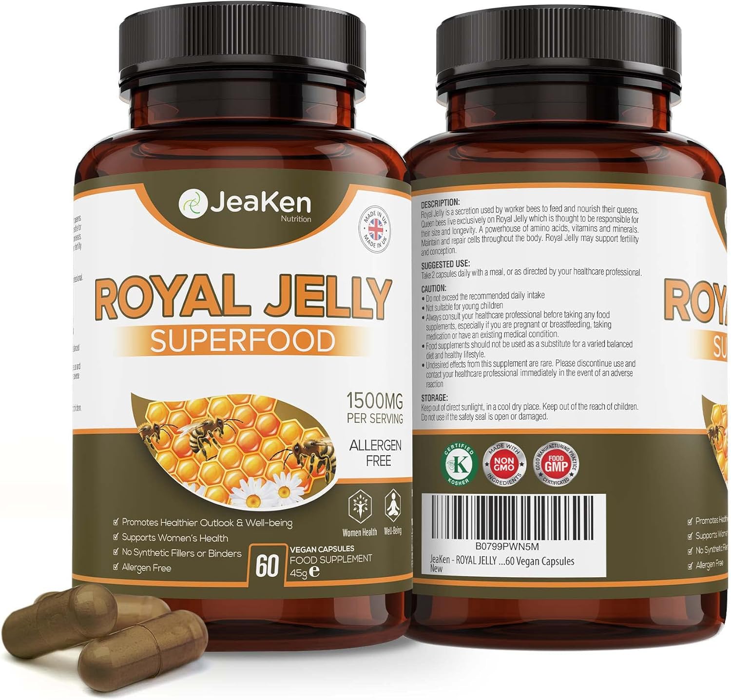 JeaKen Royal Jelly, Fertility Supplements, Rich in Nail, Skin and