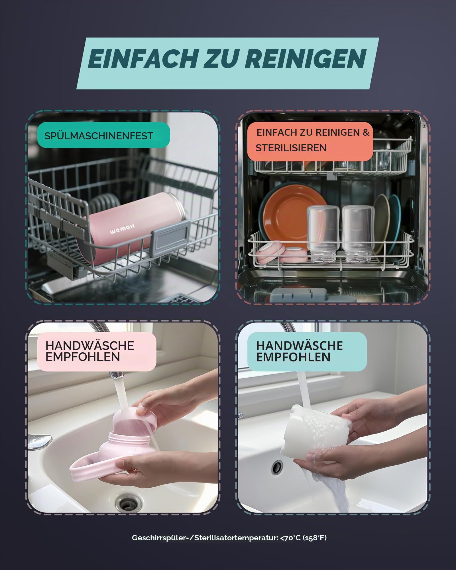 Muttermilch-Kühlflasche – 24 h Doppelwand-Kühlung, TSA-zugelassen, mit 2 auslaufsicheren Flaschen & Kühlakkus, BPA-frei, ideal für Reisen, Arbeit & nächtliches Abpumpen, Geschenk für Mütter (Rosa)