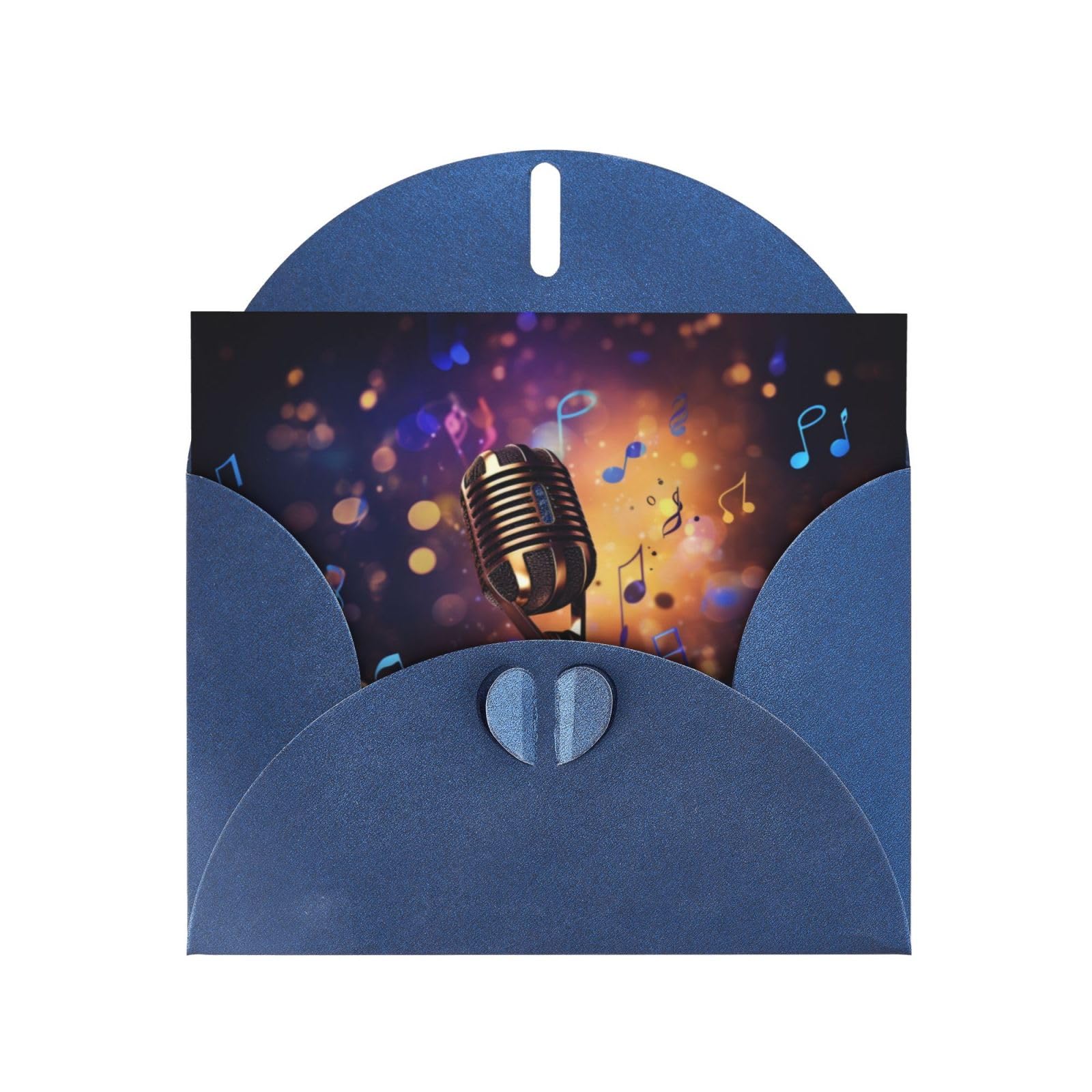 Microphone With Music Notes -1 Pack Thinking of You Greeting Cards with Unique Designs and Inspiring Words