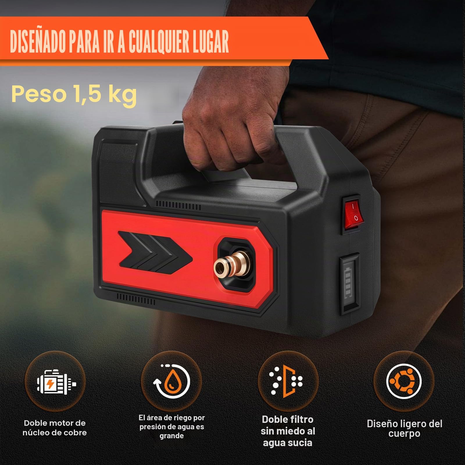 Roadtime Bomba de Agua autocebante portátil para Makita 18 V(sin batería)