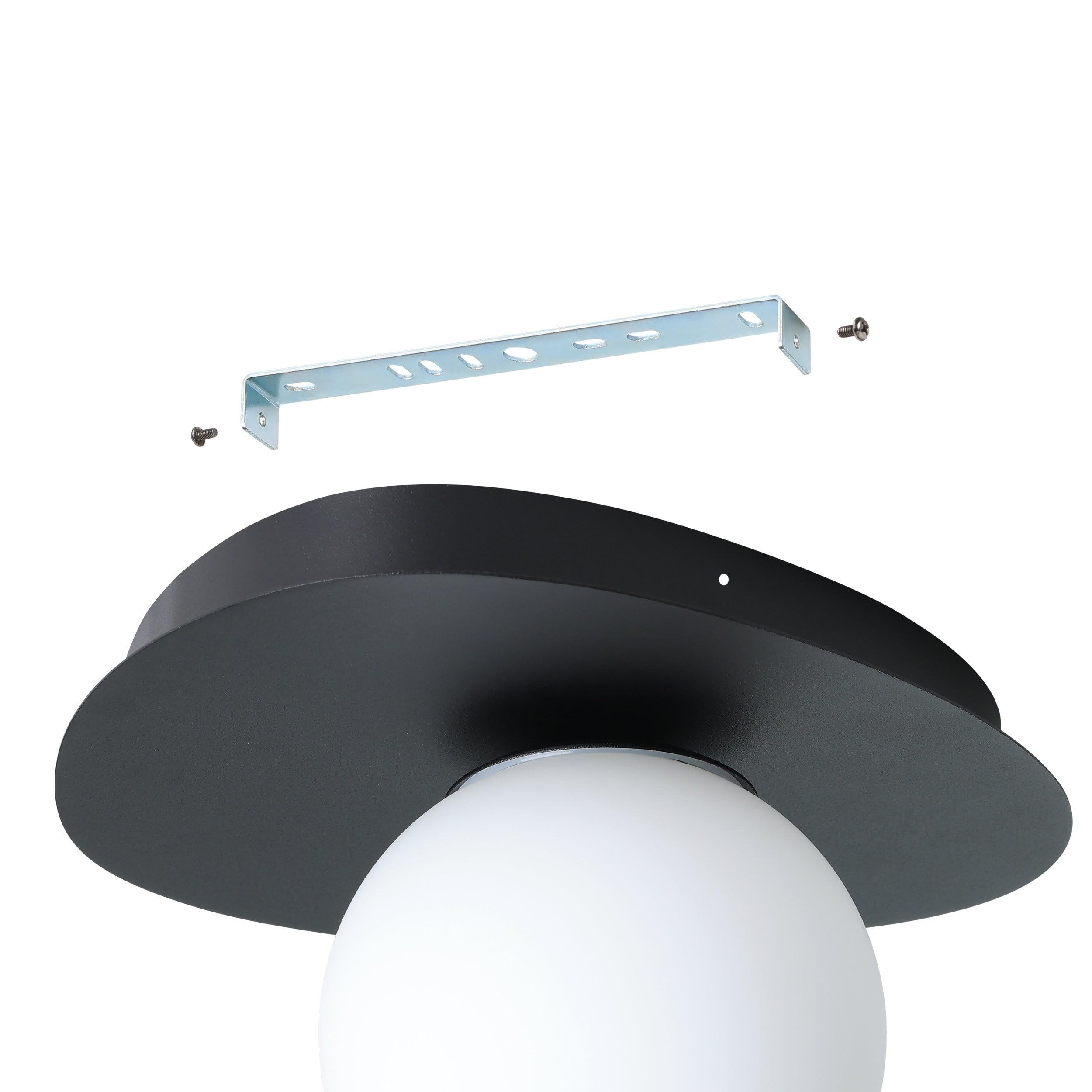Eglo LED lámpara de pared Castrivido, luz para baño, iluminación de pared | en metal negro con esfera de vidrio blanca, incluye bombilla G9 foco cálida, IP44