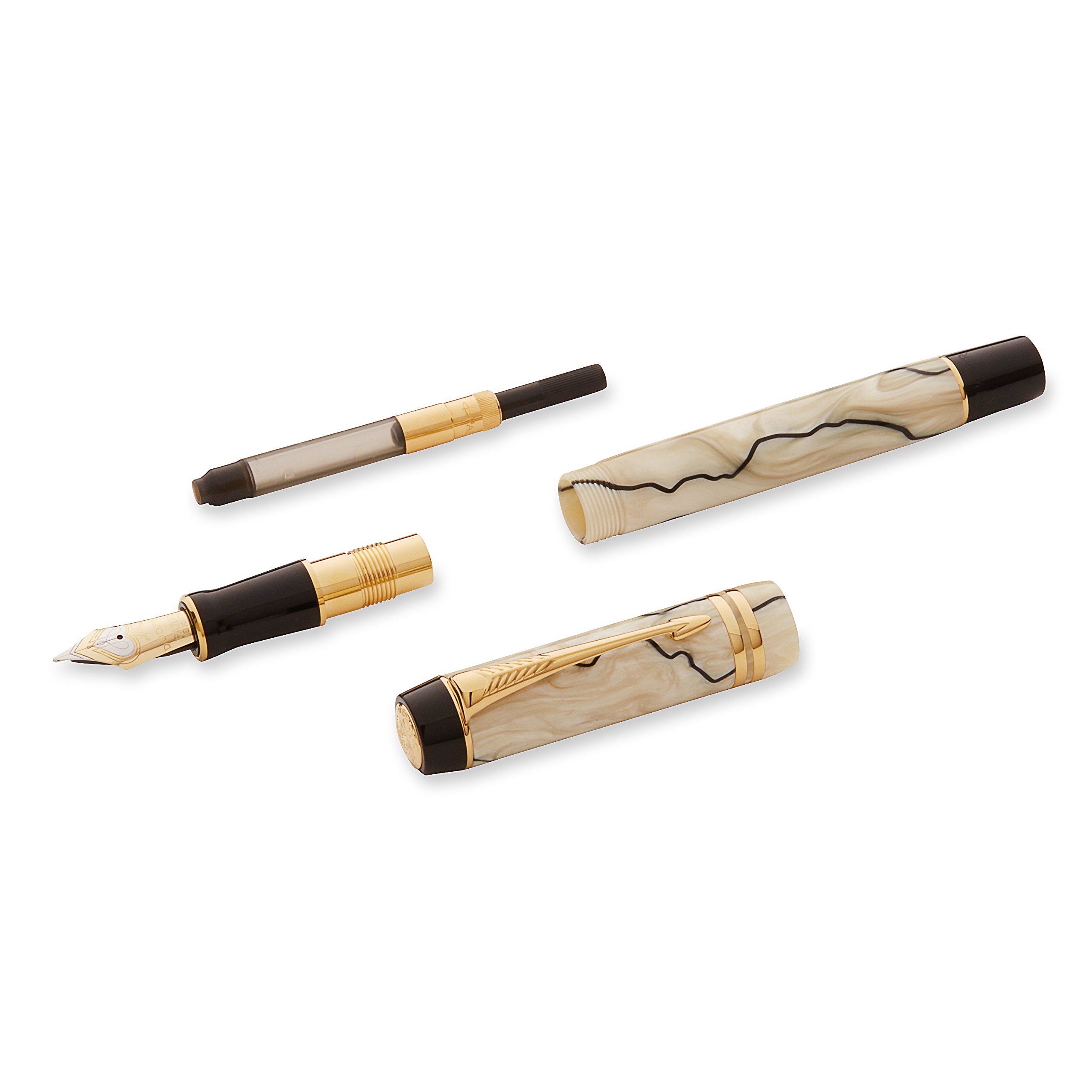筆記具 PARKER Duofold Centennial Pearl&Black Parker Duofold Pearl and Black Centennial Gold Trim Fountain Pen