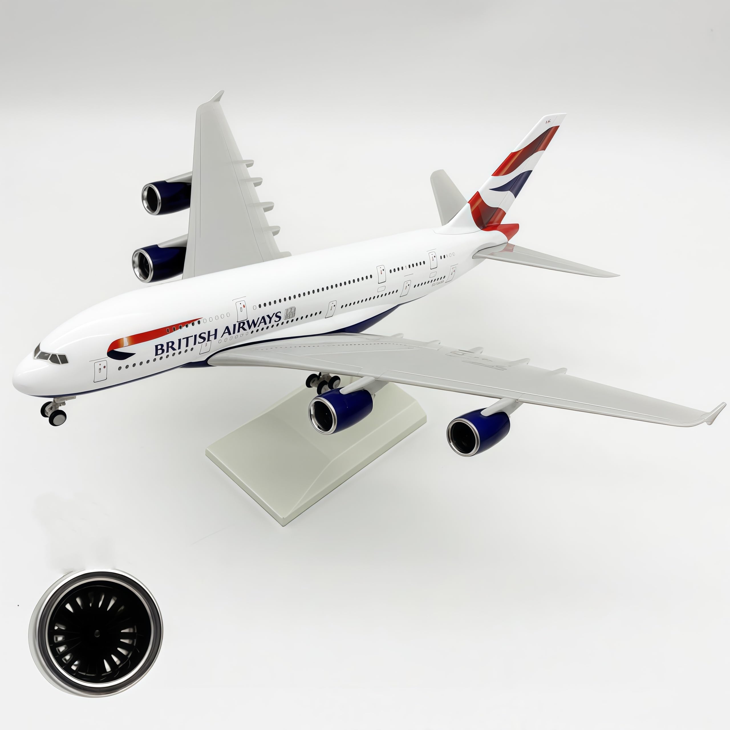 LGSRSNXHTX British A380 30cm Diecast Metal Airplane Model Aircraft Model With Stand For Aviation Enthusiast Gift,Model aircraft collection