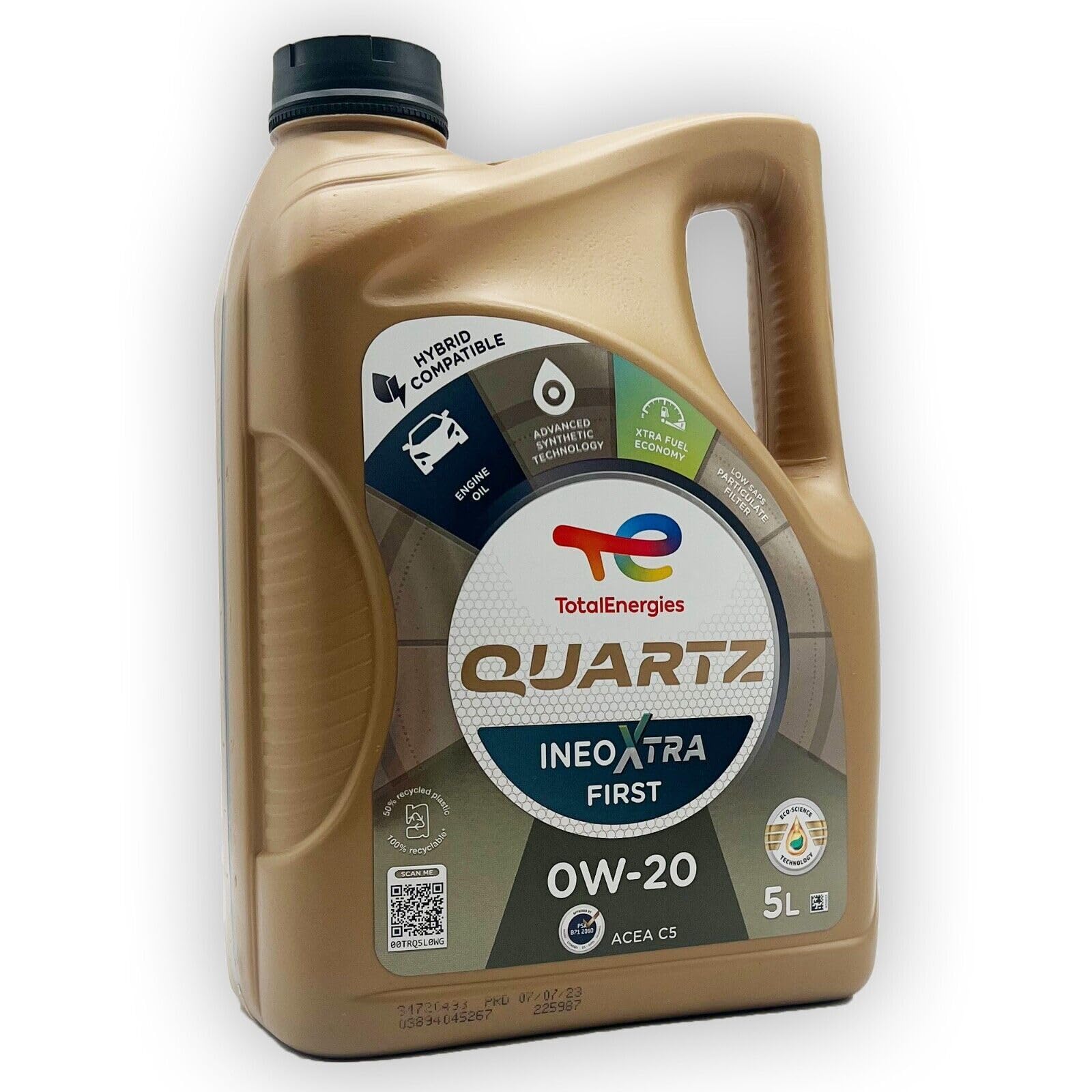 5 L Total Quartz Ineo Xtra First 0W-20 | Kompatibel mit | PSA B71 2010 | Opel/Vauxhall OV 040 1547 - A20 | 5 Liter | Motoröl | Motorenöl | mit Trichter | weitere Empfehlungen siehe Artikelbeschreibung