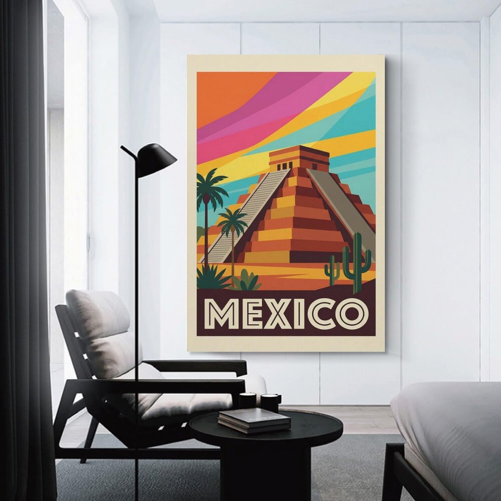 Junmoney Decorative Wall Artwork Mexico Travel, 08x12inch(20x30cm), for Living Room, Lounge Or Sitting Room, Modern Wall Decor for Cosy Interiors