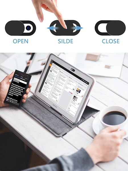 Webcam Abdeckung, Cover Kamera Laptop, 0.027 Ultra dünne Web Kamera Abdeckung für Computer Laptop, Smartphone, PC, Handyzubehör -Schutz Ihrer Privatsphäre Online (8 Stück) - 5