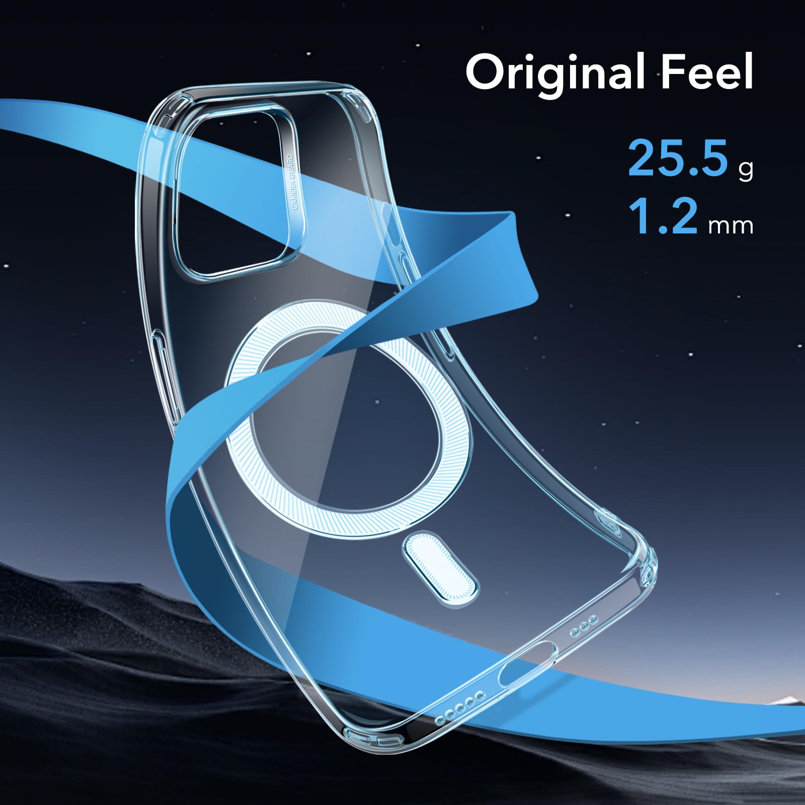 ESR Cover per iPhone 14/13, Custodia in Silicone Trasparente con MagSafe, Cover Sottile Antiurto, Custodia per Telefono in TPU Trasparente Sottile Anti-Ingiallimento, Serie Zero, Blu