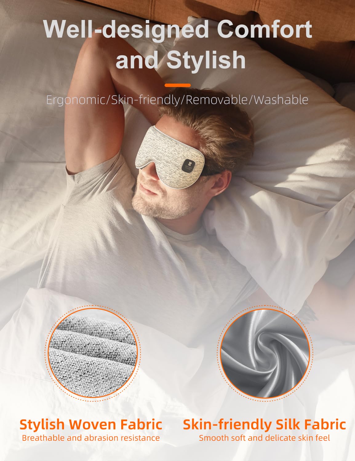 Maschera per gli occhi riscaldata, senza fili, per occhi asciutti, rilassante, oscurante, elettrica, calda, per dormire in aereo, per viaggi, idea di compleanno per donna/uomo (grigio)