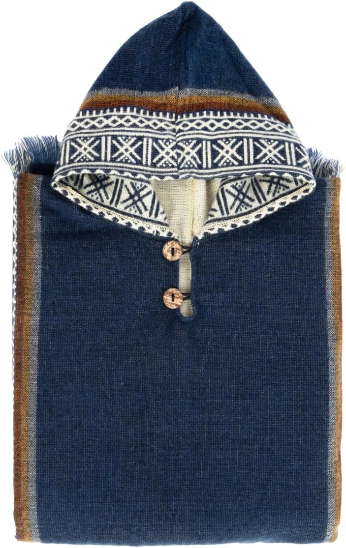 QISU Alpaca Wool Poncho, Handmade in Ecuador, Thick, Warm and Alpaca Wool Poncho, Lightweight and Soft - Image 4