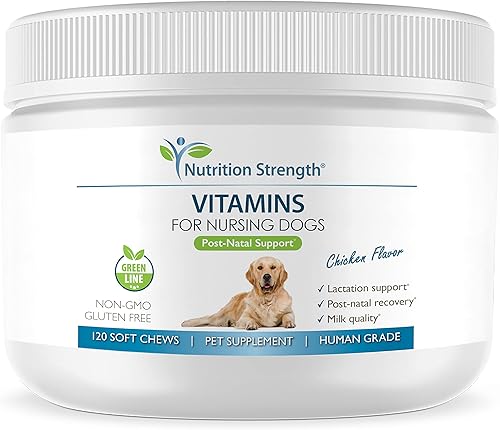 Nutrition Strength Vitaminas para perros lactantes para apoyar la lactancia y la recuperación posnatal, promover la calidad de la leche y los