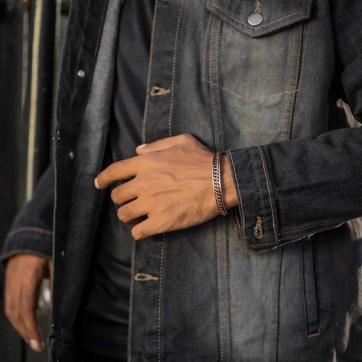 MagnetRX® Bracelet en Cuivre Efficace pour Hommes et Femmes - Bracelet Manchette en Cuivre avec Aimants Puissants et Finition Antique