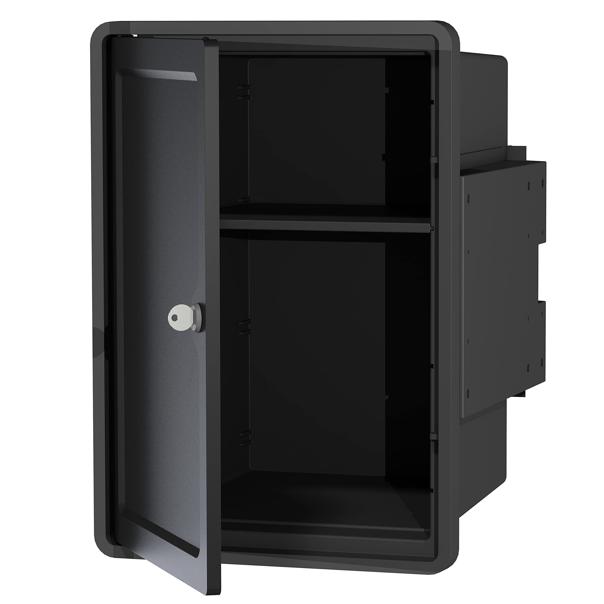 LM 830 Jemma Medizinschrank abschließbar, Medikamentenschrank mit Schloss, Arzneischrank mit Tür, Erste Hilfe Schrank 36,5x25x25,5 cm Anthrazit/Schwarz Küche, Haushalt & Wohnen