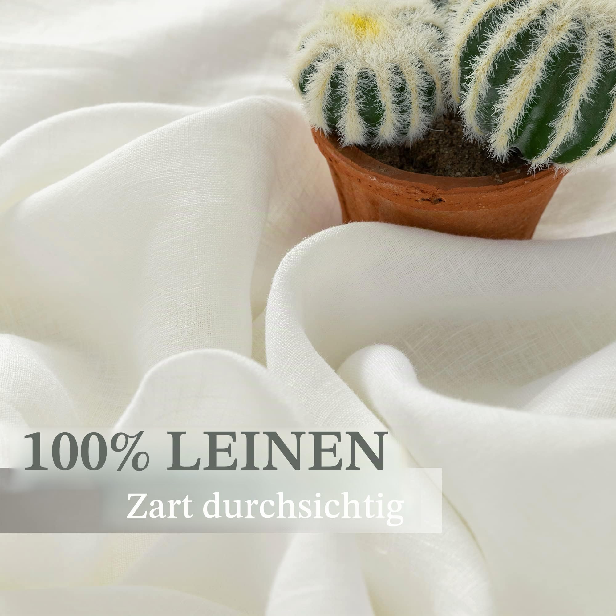 ATLINIA 100% Leinen Transparent Vorhang Weiß - 1er Set Fenster Leinen Gardinen ösen Deko Schlaufenschal for Wohnzimmer Bedroom Modern Wetterfest Outdoor Farmhouse Curtasin 160 cm