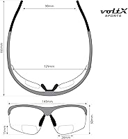 Vista 2 de voltX 'Constructor Ultimate' - Lentes de seguridad bifocales de lectura (marco azul, lente de espejo azul + 1.0 dioptrías) Certificado CE EN166FT