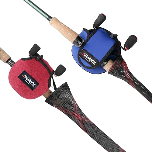 Miniatura 5 de RUNCL Fundas para caña de pescar y bolsas de carrete, calcetines de caña de hilarfundición y cubiertas de carrete de spinningbaitcasting, solución