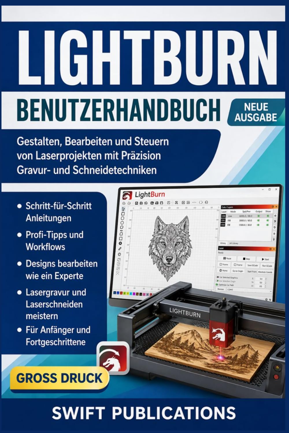 LightBurn Benutzerhandbuch: Gestalten, Bearbeiten und Steuern von Laserprojekten mit Präzision Gravur- und Schneidetechniken