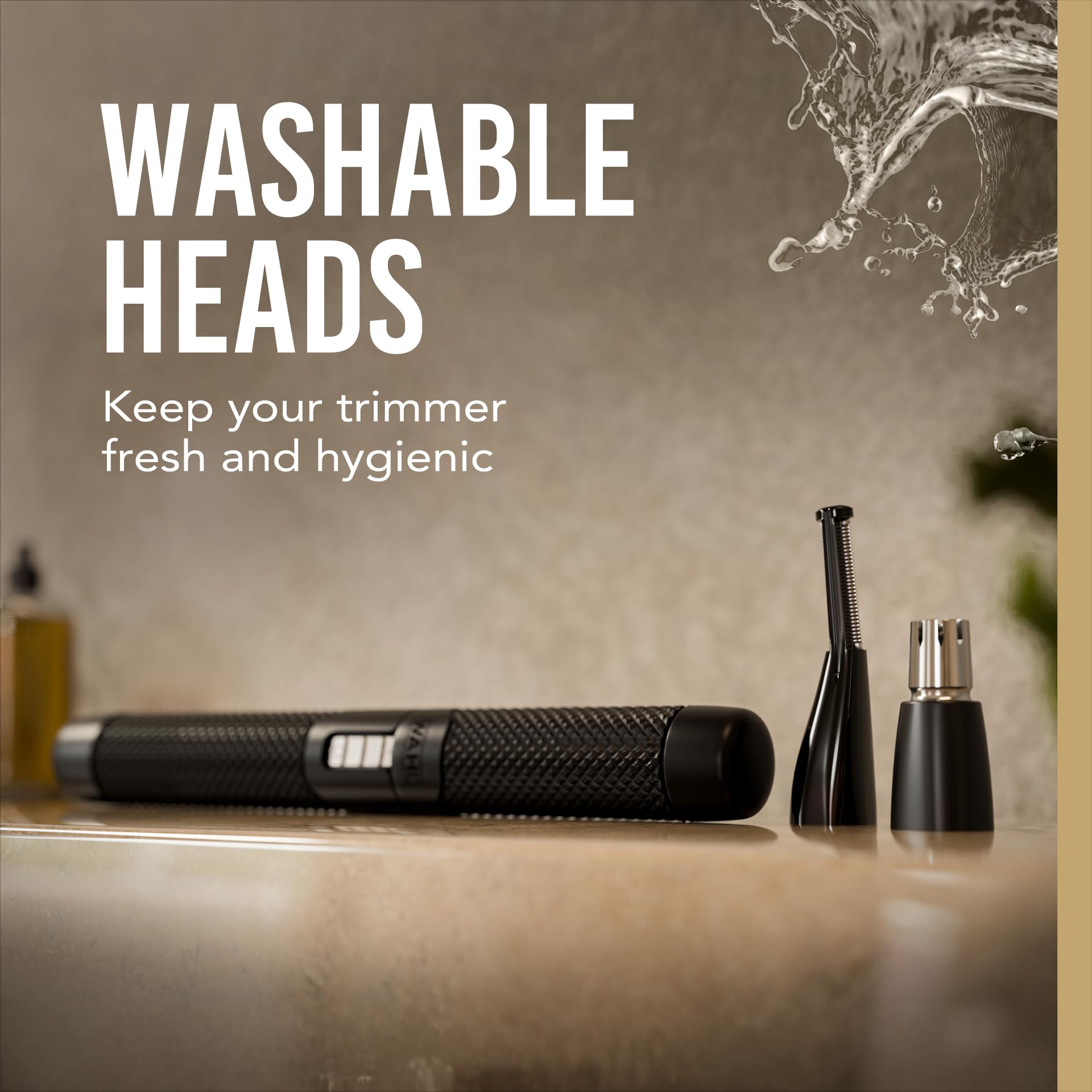 WAHL Manscaper ® Tactical® Dwustronny Trymer 2 w 1 na baterię litową, trymer dla mężczyzn do brwi i usuwania włosów w nosie i uszach, dwustronne ostrze