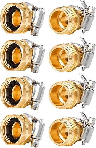 Miniatura 4 de Sanpaint Conector de reparación de manguera de jardín con abrazaderas, apto para accesorios de manguera de jardín macho y hembra de 34 pulgadas o 58