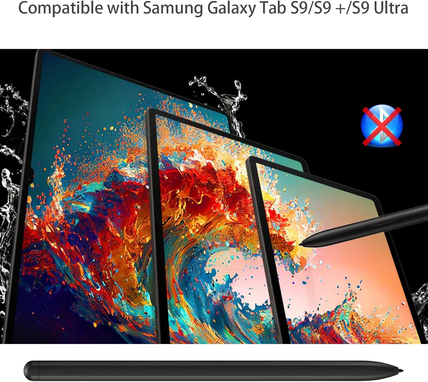 Galaxy Tab S9 S Pen Replacement pour Samsung Galaxy Tab S9 Stylet pour Galaxy Tab S9/S9+/S9 Plus/ S9 Ultra S Pen Stylus Pen Stylus Pen avec Embouts gratuits Noir