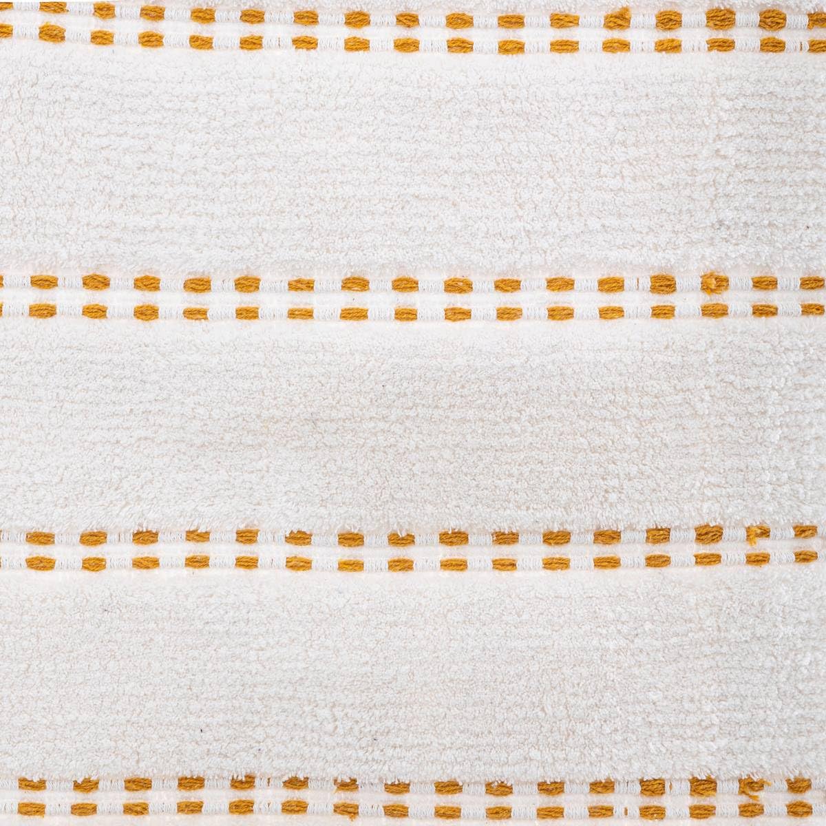 Five - Tappeto da bagno in cotone con pompon Ocra 50 x 75 cm