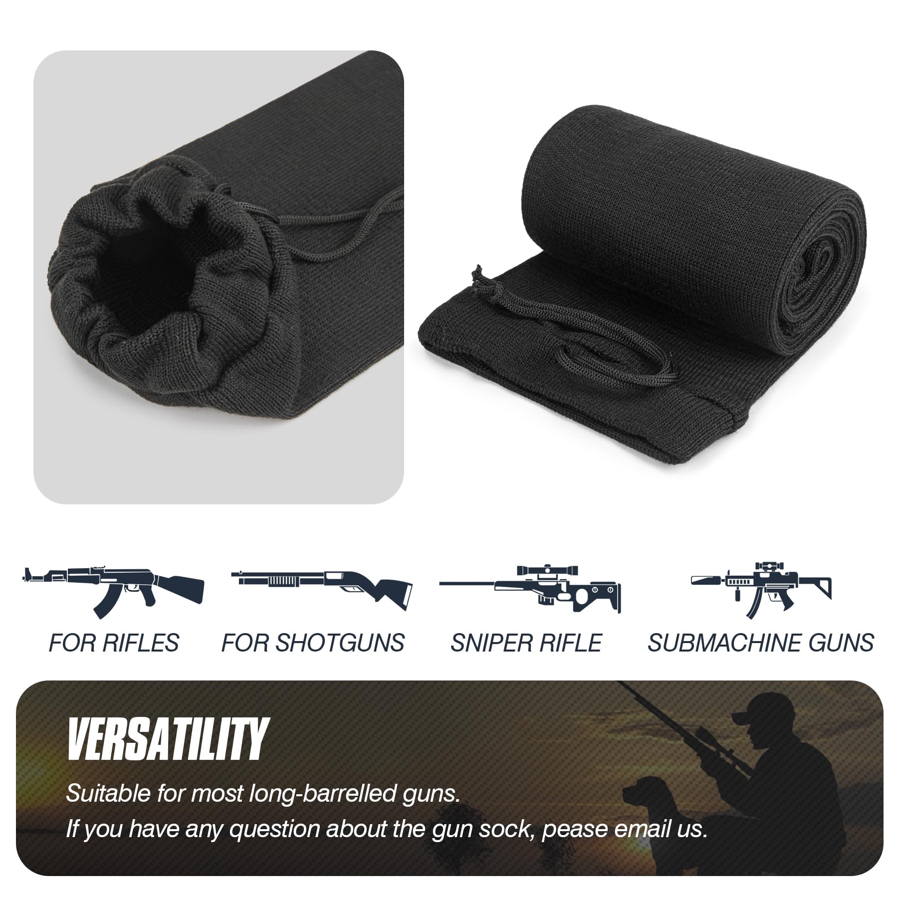 VicBre Extra Ancho Silicona tratada Rifle Protector,119,4 x15,2 cm Funda para Rifles y escopetas con visores