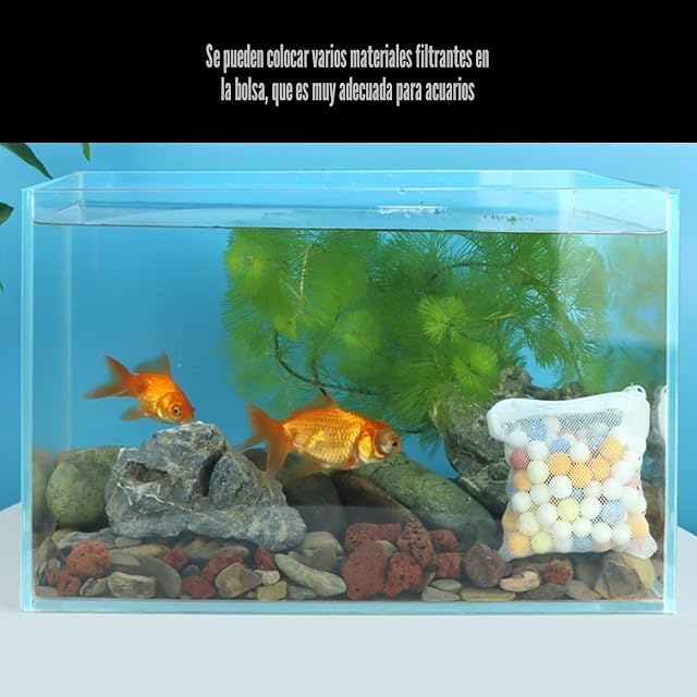 Foto 5 de 6 de DAZZLUXE 12 bolsas de filtro de acuario, juego de filtro de carbón activado de esponja