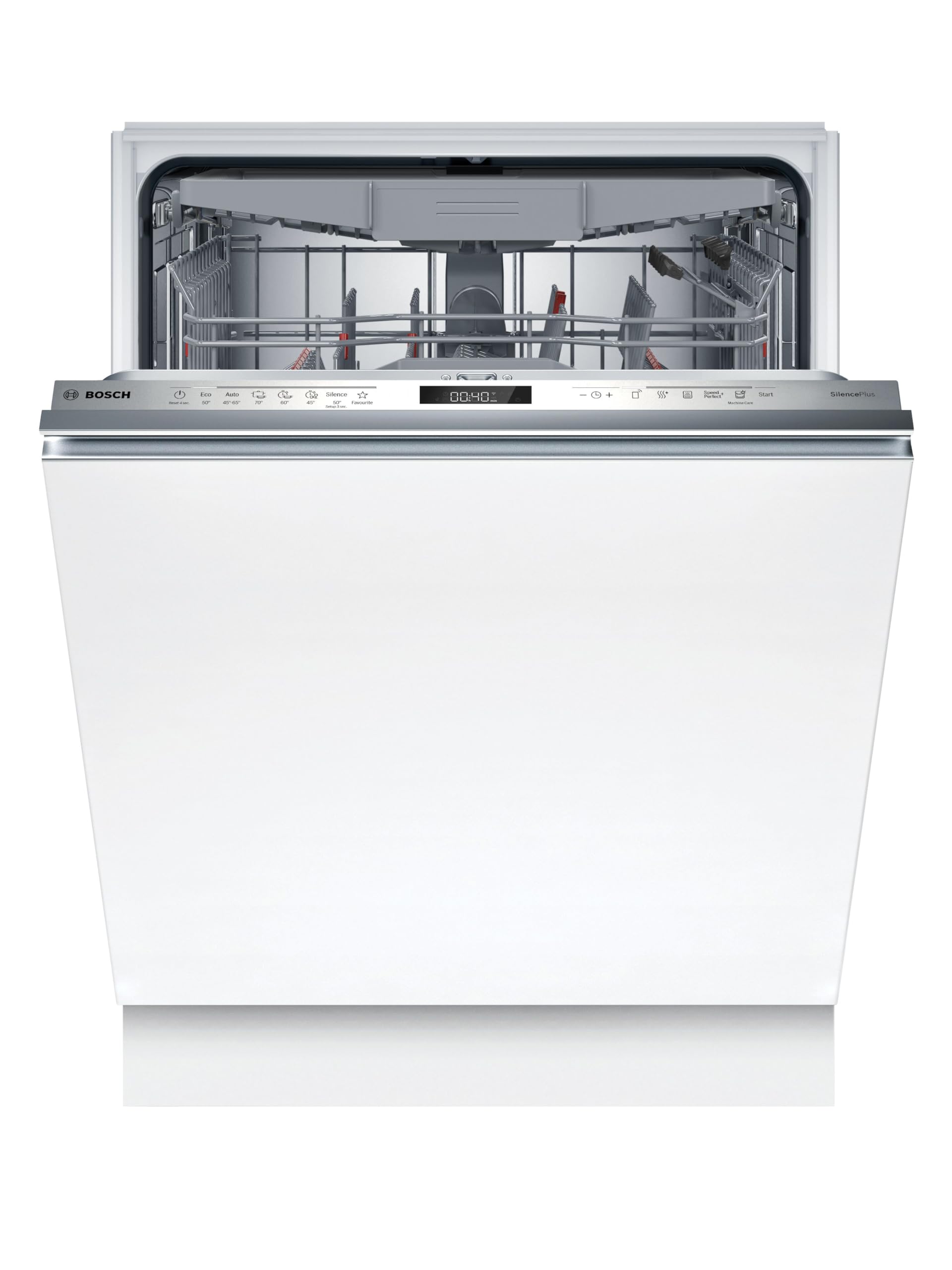 Bosch Geschirrspüler Vollintegriert 60 cm, Serie 6, Made in Germany, Green Collection, Besteckschublade, Automatisierte Startzeit, Extrem Leise, Oberkorb höhenverstellbar, Time Light, SMD6ECX21E
