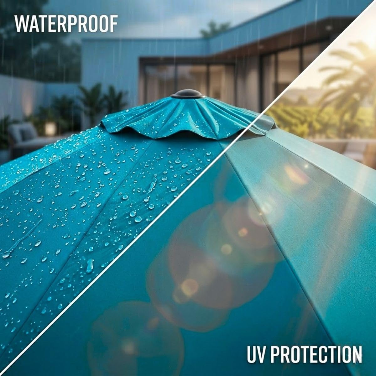 Telo di ricambio impermeabile per ombrellone da esterno, protezione UV per 6/8 bracci, in tessuto, per patio, cortile, piscina, 2 m - 4 m