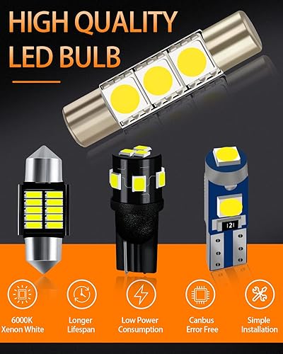 Miniatura 2 de MEALAM Paquete de bombillas LED blancas compatibles con Honda Odyssey 2011 2012 2013 2014 2015 2016 2017 Honda Odyssey Luz de domo de mapa interior