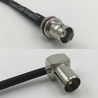 12 inch RG188 BNC FEMALE SM BULKHEAD to DVB Pal Male Angle Pigtail Jumper RF coaxial cable 50ohm Quick USA Shipping