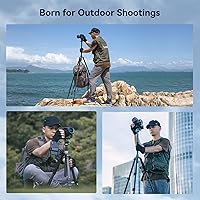 Vista 8 de SmallRig Trípode de fibra de carbono de 62.2 pulgadas con columna central, trípodes ligeros de viaje y monopie desmontable, cabeza de bola de 360°