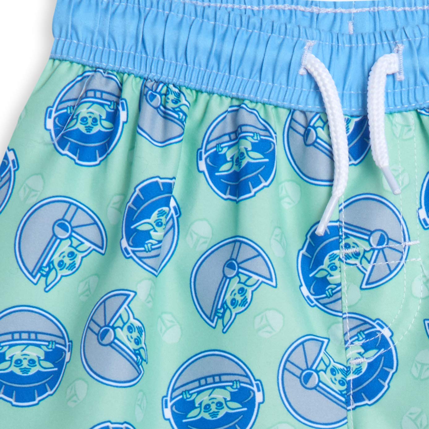 Star Wars The Mandalorian Baby Yoda Toddler Boys Rash Guard Swim Trunks Set Blue/Green 4T