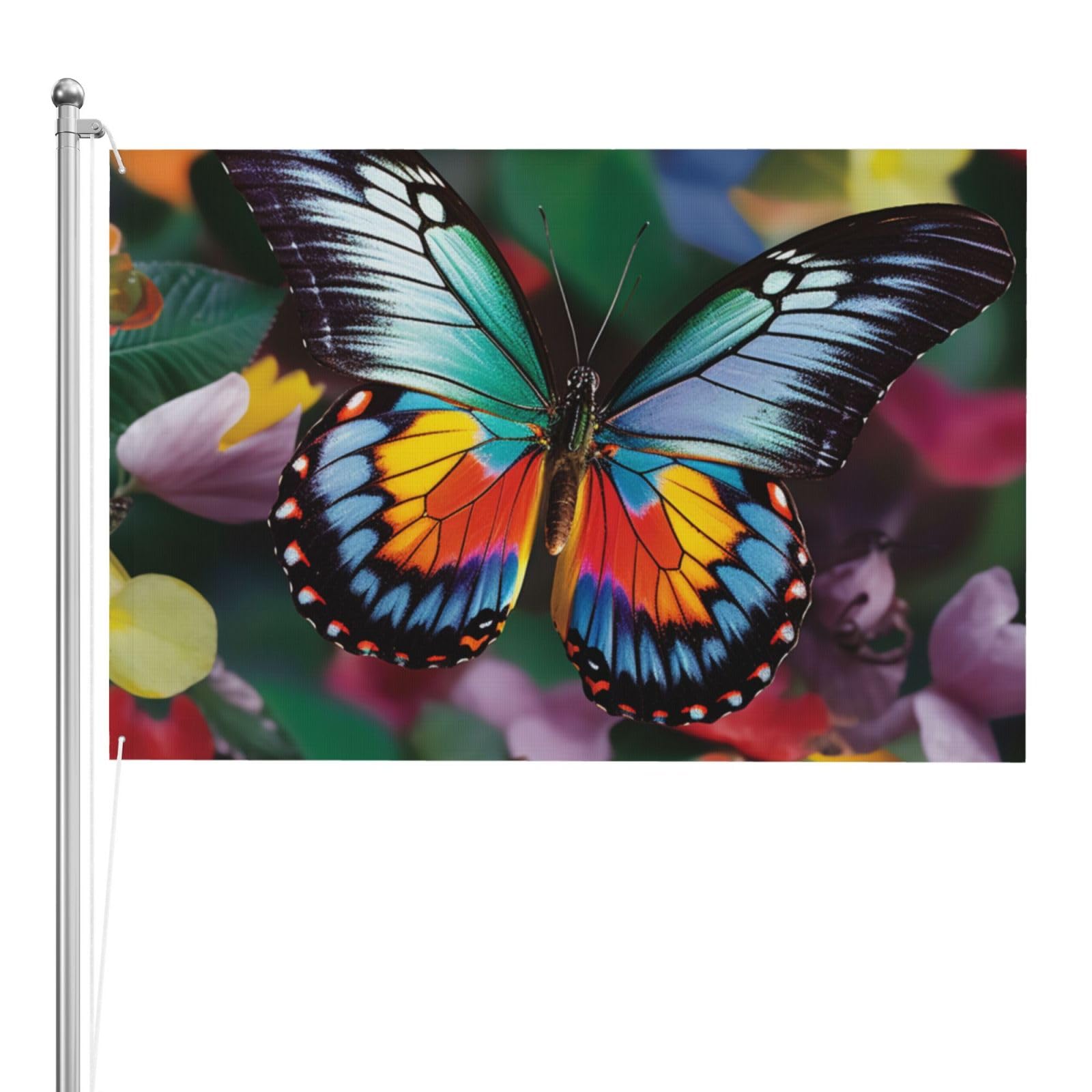 Drapeau papillon robuste 1,2 x 1,8 m de qualité supérieure double face - 8