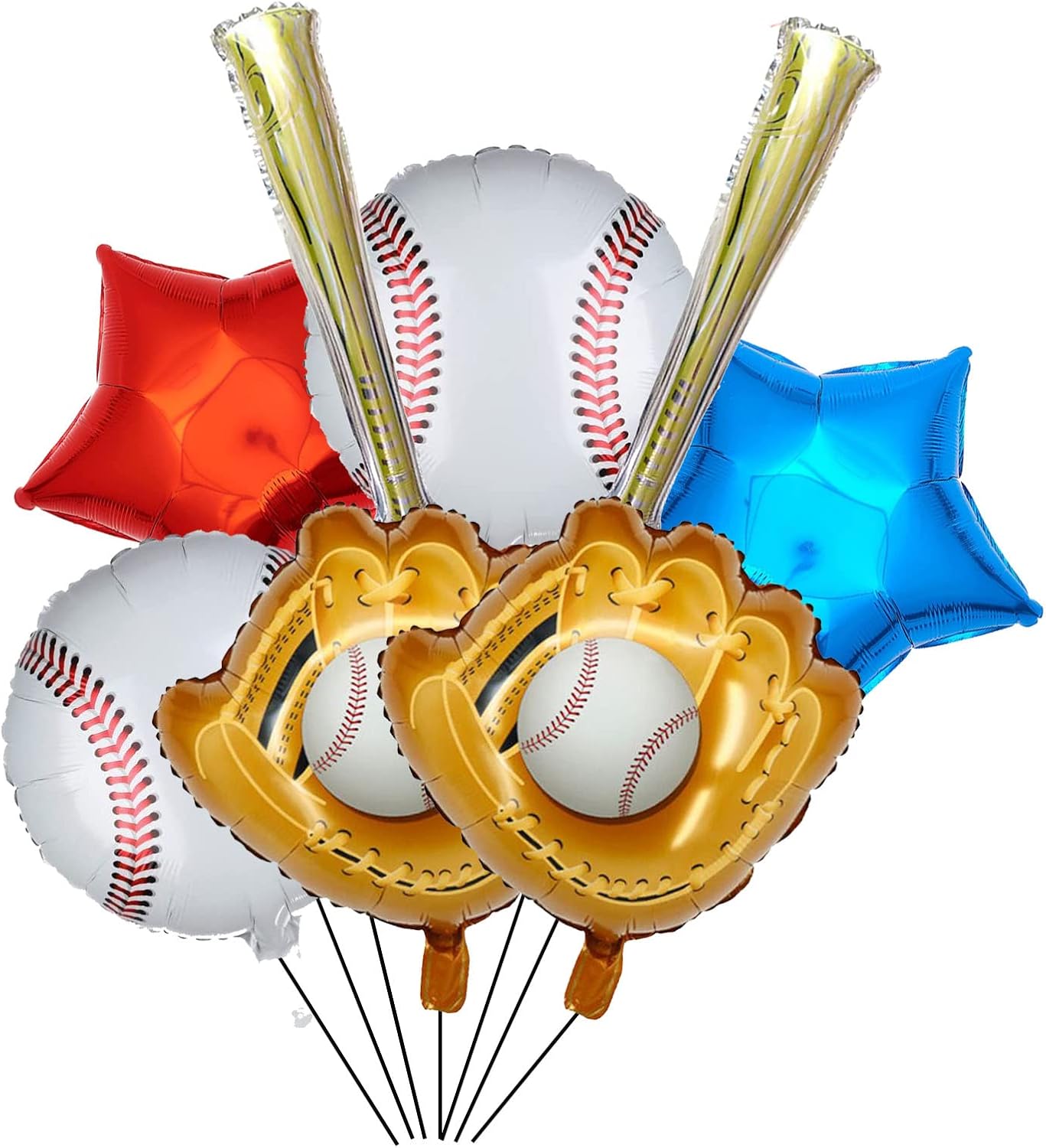 8pcs Baseball Foil Balloons Boy Birthday Party Supplies