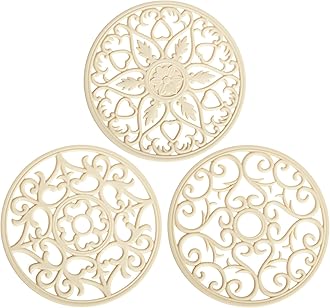 Smithcraft Beige Pot Holders for Kitchen, Trivets for Hot Pots and Pans, Silicone Mat, Hot Pads Trivet, Silicone Pot Holders, Potholders, Table Pad, Multi-use Intricately Carved Heat Resistant Mat