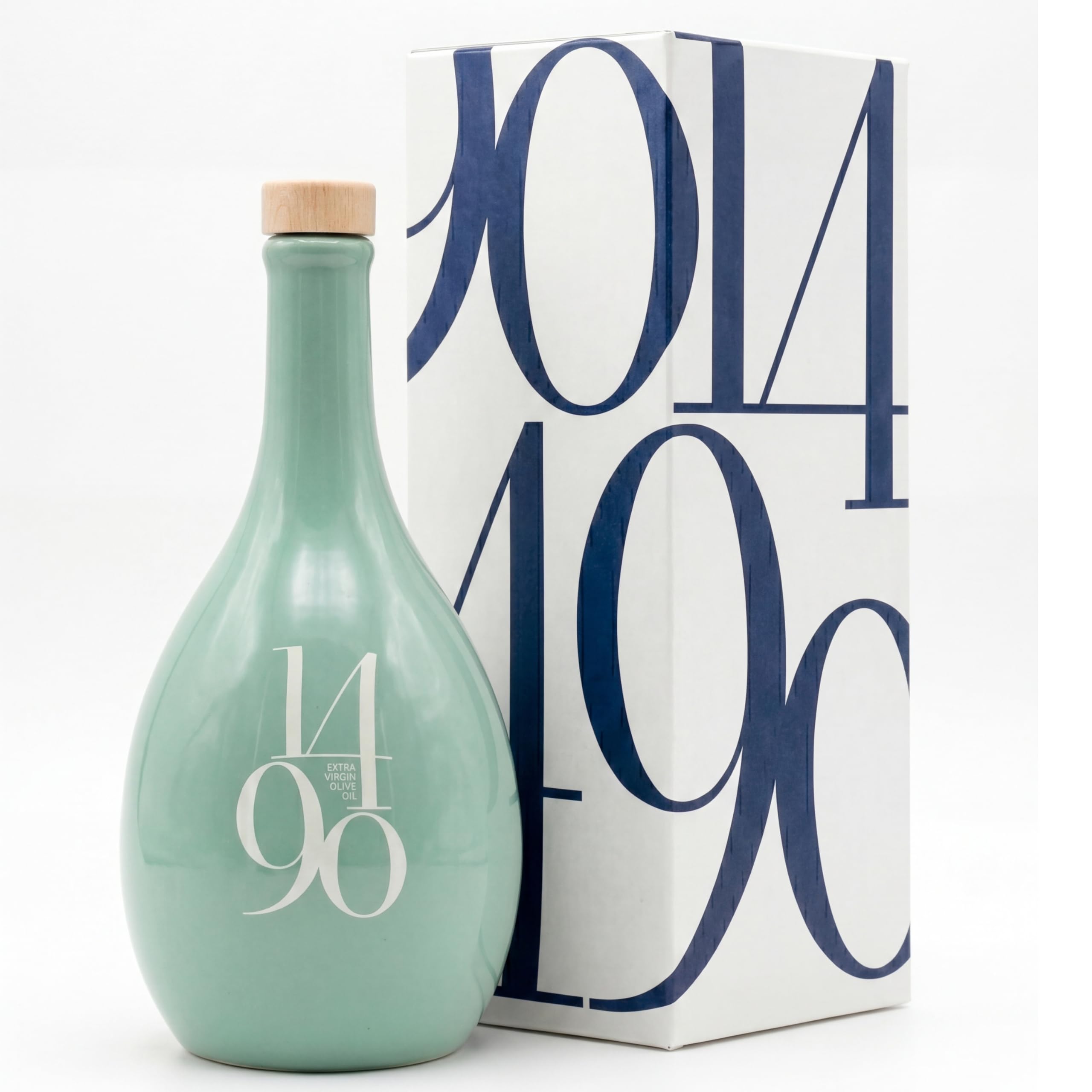 1490 Aceite de Oliva Virgen Extra - Regalo Gourmet Premium 500 ml - AOVE Picual Intenso Cosecha Temprana Extracción en Frío de Córdoba en Botella de Porcelana Pintada a Mano | Regalo de España
