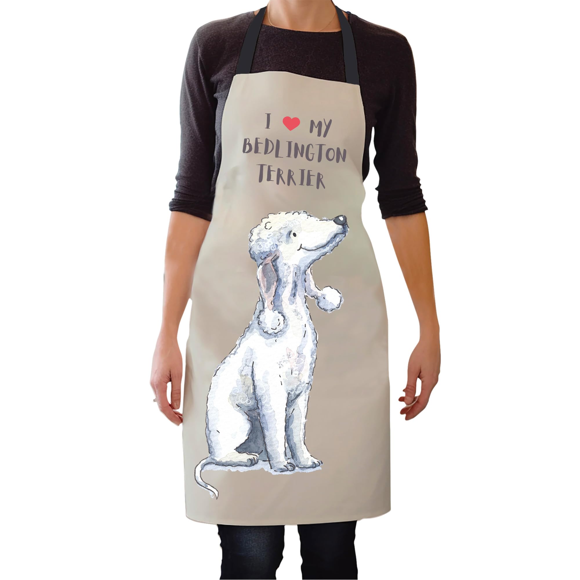 Image Industry Bedlington Terrier Apron - Kitchen Apron - Cooking & Baking - Dog Lovers - Dog Artwork