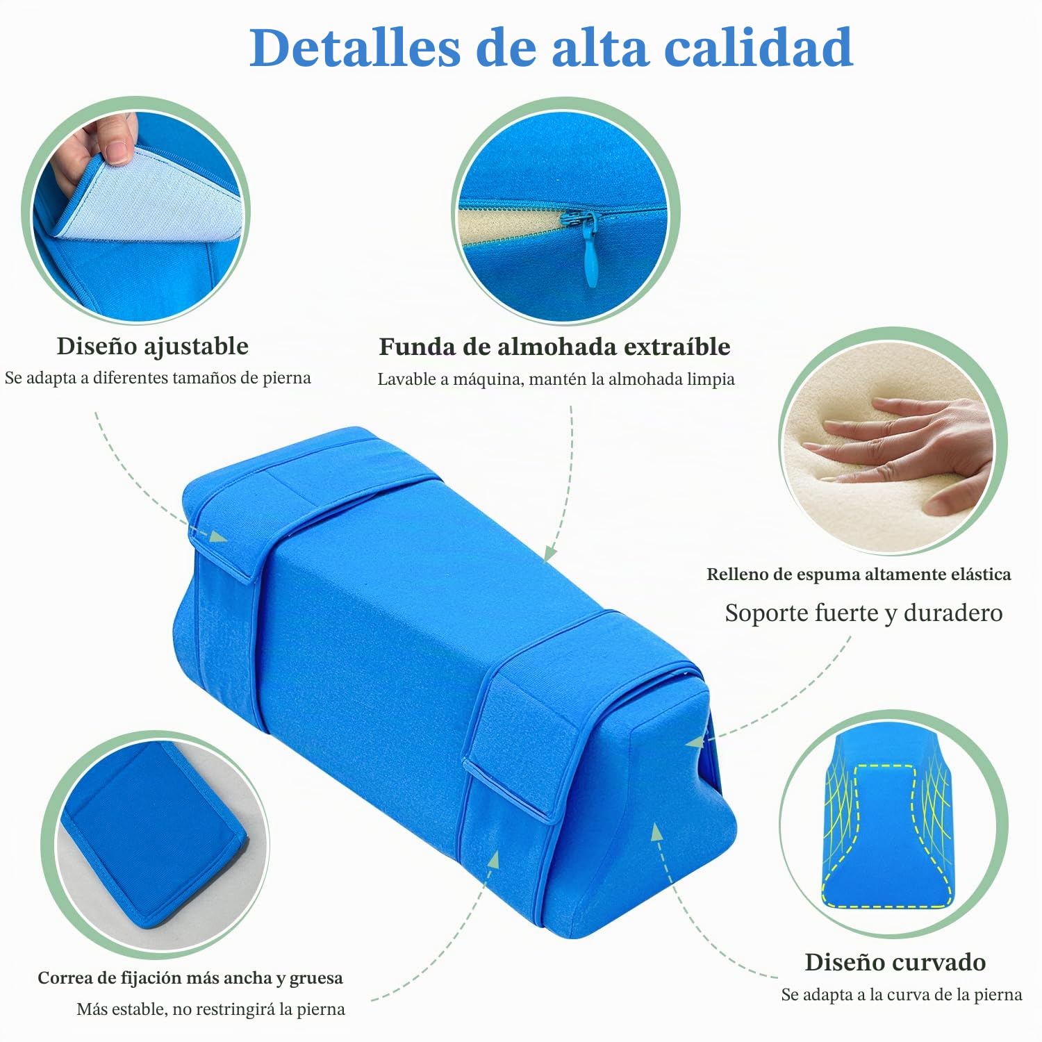 Almohada de abducción de cadera, almohadas de repuesto para después de la cirugía, suministros de recuperación de rodilla, cuña de espuma con correa, almohada de bursitis entre las piernas,