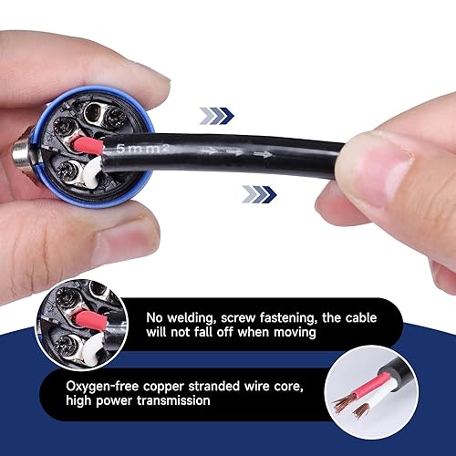 Miniatura 4 de Cable Speakon en ángulo recto de 55 pies, cable de 2 conductores de 16 AWG, cables macho de habla en ángulo mejorado para conector de audio Pro DJ