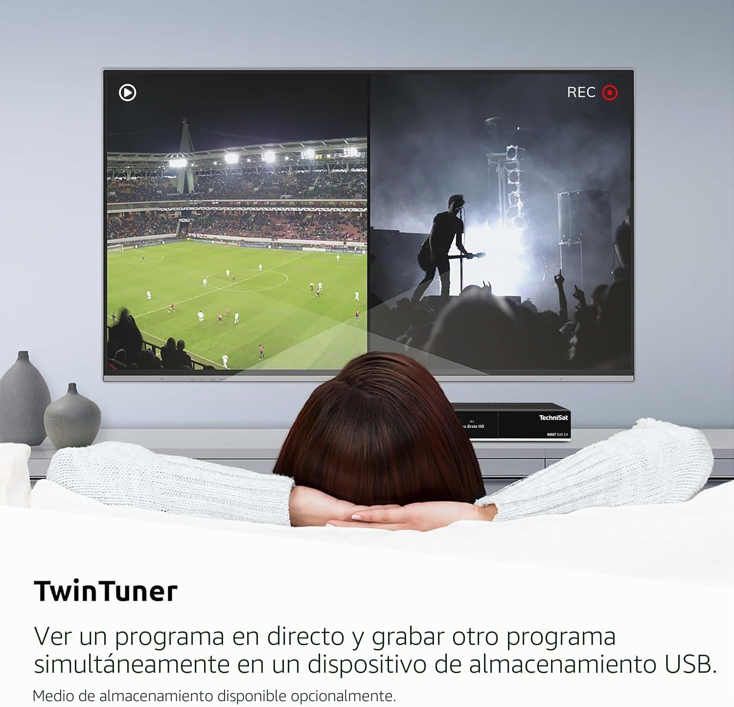 TechniSat Digit ISIO S4 - Receptor satélite Twin con Pantalla alfanumérica (HDTV Twin-Tuner, DVB-S2, función de grabación PVR vía USB o en Red, HbbTV, Ci+, HDMI) Negro