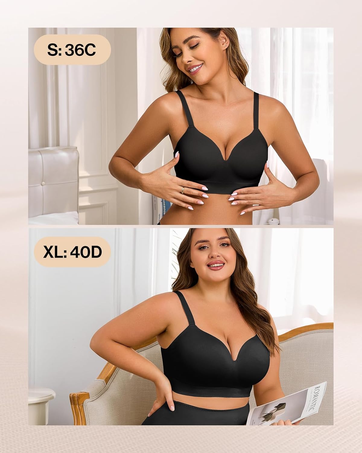 Ubras Push Up Wireless Bra Supportive Seamless Bra Shaping Bra for Big Breast Plus Size - Image 6